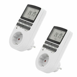 2x Digitale Zeitschaltuhr Steckdose Wochenzeitschaltuhr 3680W 24Std Timer Innen