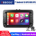 7" Autoradio Carplay Android 13 GPS RDS Kam Mik Für VW Golf 5 Touran Polo Caddy