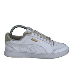 Puma Shuffle Weiß Leder Turnschuhe Sneaker Damen UK 5 EUR 38