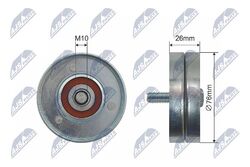 Umlenkrolle Keilriemen NTY RNK-AU-050 für VW BORA 1 1J2 GOLF 4 Variant 1J5 1J6 2