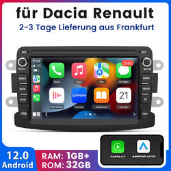 Android 12  CARPLAY Für Dacia Duster Auto Stereo Radio GPS Sat Nav WIFI BT DAB+