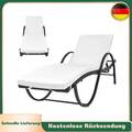 Sonnenliege mit Auflage Relaxliege Gartenliege Strandliege Liege Poly Rattan