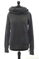 Naketano Damen Hoodie Sweatshirt Lecker Mädsche M grau dunkelgrau mit Baumwolle