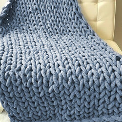 Grob Gestrickte Kuscheldecke Warme Grobstrick Wolldecke Strickdecke Tagesdecke