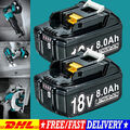 2x 8000mAh für Makita 18V BL1850 LXT 8.0Ah Akku Li-Ion BL1860B BL1830 BL1815 NX