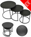 3er Set Couchtisch Beistelltisch Wohnzimmertisch Kaffeetisch Tisch Metall MDF