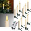 LED Christbaum-Kerzen creme 3D-Flamme mit Fernbedienung TIMER kabellos Batterie