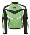 Motorrad Textil Jacke Motorradjacke kurz mit Protektoren grün schwarz weiss 3 XL