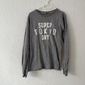 Superdry Shirt Longsleeve Langarmshirt Pulli M grau weiß