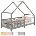 Hausbett Tipibett Kinderbett Montessori Bett Kiefer 90 x 200 mit Rausfallschutz