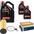 BOSCH Inspektionspaket 7 L MOTUL 8100 X-clean+ 5W-30 für Audi A4 Avant 2.5 TDI