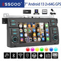 Für BMW E46 3er 318 320 325 7" Autoradio Android 13 CarPlay DAB+ GPS Nav KAM 64G