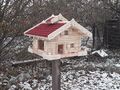 Vogelhaus, Luxus Vogelhaus L ,mit Futtersilo ,Holz,Handarbeit,Blockhausstil