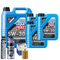 Motoröl 5W30 LIQUI MOLY Longtime High Tech 8L+MAHLE Ölfilter +Spülung +Cera Tec