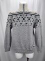 Lerros Herren Strickpullover mit Troyerkragen Lammwolle  Gr. L Grau Weiß