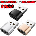 2x USB A auf USB C Adapter Ladeadapter Datenübertragung Stecker Konverter OTG