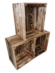 Geflammte Holzkisten Obstkisten Apfelkisten Weinkisten NEU 50x40x30 cm MASSIVExtrem Stabil+++Beste Qualität+++Blitzversand+++