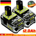 2x Für Original Ryobi Akku 18V 6Ah HP Lithium ONE Plus RB18L60 P108 12Ah 9Ah 8Ah