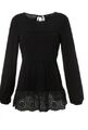 Aniston Bluse Tunika Gr. 40 schwarz Volant Viskose NEUWARE