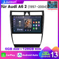 6G+128G Android 13 Carplay 8-Kern Autoradio GPS SWC Für AUDI A6 S6 RS6 1997-2004