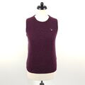 Gant Pullunder Damen M Rot Lambswool Wolle Ärmellos Pullover Weste