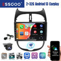 Carplay Autoradio Android 13 2+32G Für Peugeot 206 2001-2008 GPS Nav RDS MIK KAM