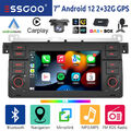 Autoradio DAB+ Carplay Android 12 NAVI RDS Für BMW 3er E46 318 320 325 M3 MGZT