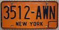 New York USA Nummernschild US Kennzeichen Altes Schild License Plate [3512AWN]