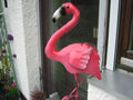 Gartenstecker Metallfigur Gartendeko Vogel Flamingo bunt lackiert