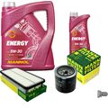 MANN Inspektionspaket 6 L MANNOL Energy 5W-30 für Toyota RAV 4 II 2.0 D 4WD