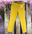 Elegante HOSE mit hohem Bund Italy bezogener Gürtel OCKER L 38 40