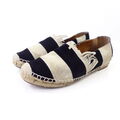 CHLOÉ Espadrilles Slipper Estel Striped Suede Schwarz Beige Fransen Gr. EUR 37