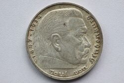 Deutsches Reich 5 Reichsmark 1937 J  Hindenburg mit HK