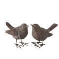 Vogelfigur Gartenfigur Spatz Vogel aus Kunstharz Braun Deko Indoor Outdoor 1 Stk