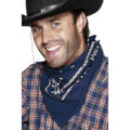 Bandana Halstuch Westernhalstuch Blau Cowboy Hals Tuch Western Kostüm Zubehör