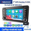 Für Audi A3 8P 2003-2013 2+32GB 7'' Android 13 Autoradio GPS Navi DAB+ Bluetooth