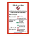 Brandschutzordnung Teil A Brände verhüten Schild DIN 14096 Brandschutz Aushang