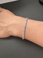 Iced-out Tennisarmband mit Diamanten - Damen/Herren Armband Silber Hip Hop 