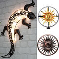 LED Außen Solar Wand Leuchte Sonne Gecko Design Veranda Strahler rund Deko Lampe