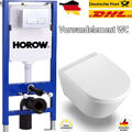 Komplettset Spülrandlos Hänge Wand-WC Vorwandelement Spülkasten Softclosedeckel