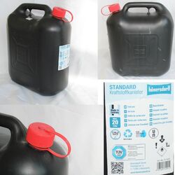 Kunststoff Reserve Kraftstoff Kanister 20L mit UN Benzinkanister E10 Diesel schw