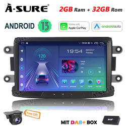 DAB+ Android 13 Autoradio Carplay GPS Navi Kam für Renault Dacia Duster Sandero