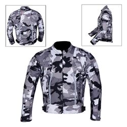 Herren Motorrad Jacke Wasserdicht Textil Mit Ce Schutzpolster Grau Camo