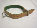 Hundehalsband aus starken Rindleder natur mit Filz unterlegt Br. 19mm / 31-38 cm