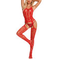 Sexy Damen Spitze String Bodysuit Catsuit Dessous Unterwäsche Tanga Netzsocken