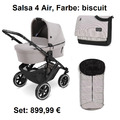 ABC Design Kombi-Kinderwagen Salsa 4 Air im Sale-Set, Farbe: biscuit (Cord)