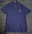 POLO Ralph Lauren Poloshirt Oberteil Bear Bär Herren blau L G custom slim fit