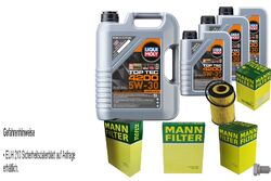 MANN Inspektionspaket 8 L LIQUI MOLY Top Tec 4200 5W-30 für Audi A4 Avant 8W5