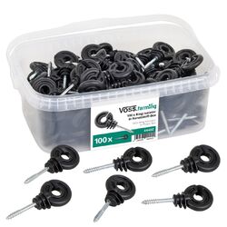 100x Ringisolator in Profi WeideBox Elektrozaun Weidezaun Isolator