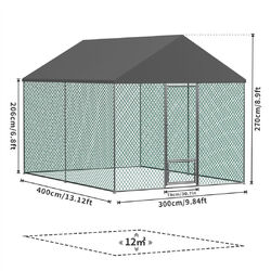 Hühnerstall Hühnerhaus Verzinkter Geflügelstall Saustierkäfig Freilaufgehege DE✔3x2 m/3x4 m/3x6 m ✔210D Oxford-Stoff✔wasserdicht